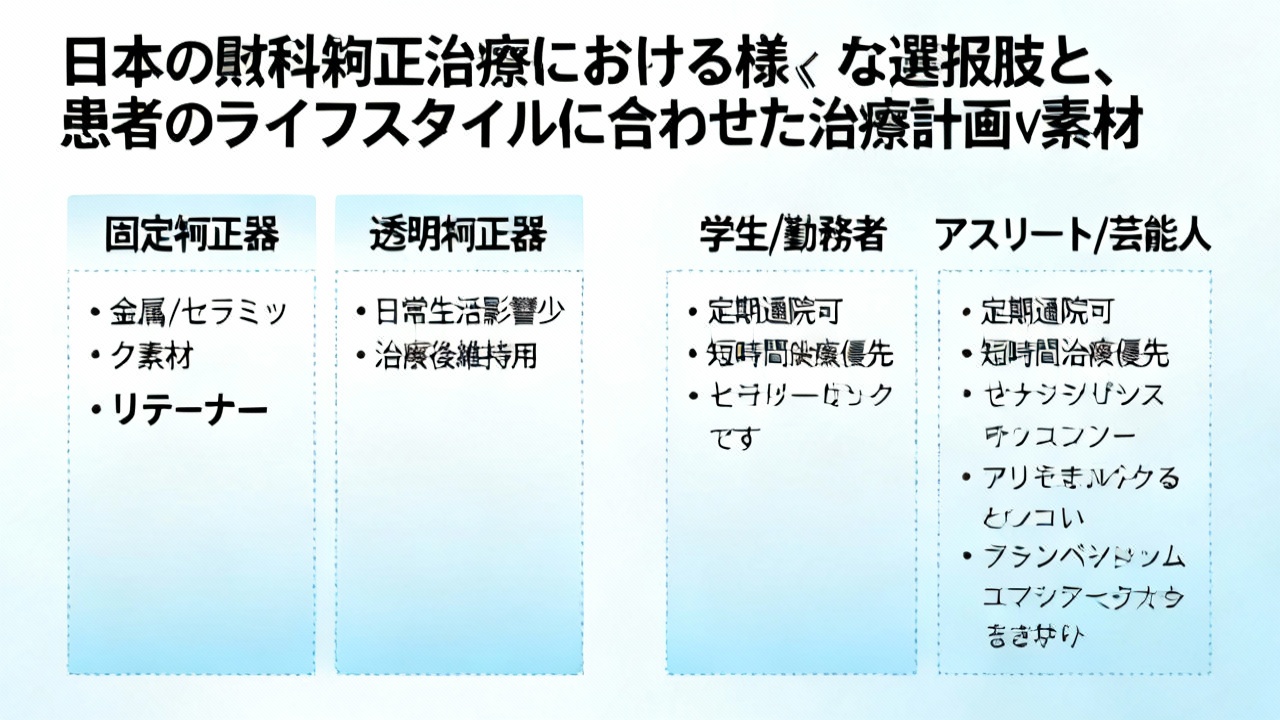 科矯正治療の選択肢：日本における最新アプローチと成功への道筋